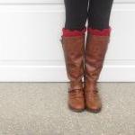 Scallop Boot Cuffs // Boot Socks In Red