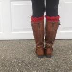 Scallop Boot Cuffs // Boot Socks In Red