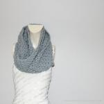 Bow Scarf // Infinity Scarf In Light Grey