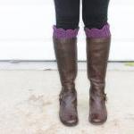 Scallop Boot Cuffs // Boot Socks In Mulberry..