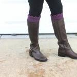 Scallop Boot Cuffs // Boot Socks In Mulberry..