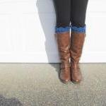Scallop Boot Cuffs // Boot Socks In Royal Blue